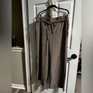 L Wide Leg Pull-On Drawstring Pants